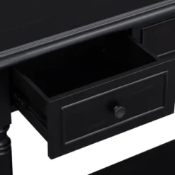 Retro Circular Curved Design Wooden Console Table With Open Style Shelf And Two Top Drawers-ModernLuxe 25 Retro Circular Curved Design Wooden Console Table With Open Style Shelf And Two Top Drawers-ModernLuxe -ModernLuxe GUEST 9794c5c1 93cc 4ad1 8933 e42657896462