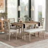 6 PCS Rubber Wood Dining Table Set With Beautiful Wood Grain Veneer Tabletop And Soft Cushion-ModernLuxe -ModernLuxe GUEST 97b6bc10 3177 4f4a b7d9 f91a004f257c