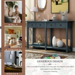 Rustic Console Table With Drawer And Bottom Shelf-ModernLuxe -ModernLuxe GUEST 97eedf10 0107 479b be4c 9e307b8e4c06