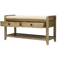 Entryway Storage Bench With Cushioned Seat, Shoe Rack And Drawers-ModernLuxe -ModernLuxe GUEST 97fadb2a 6999 4981 ab5f 20908eb4e107