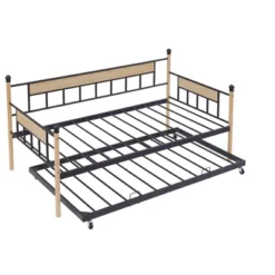 Twin Size Daybed, Metal Framed Sofa Bed With Twin Size Trundle Bed-ModernLuxe -ModernLuxe GUEST 9821b44a b43a 4b3a a5a8 1cc9bdcaf226