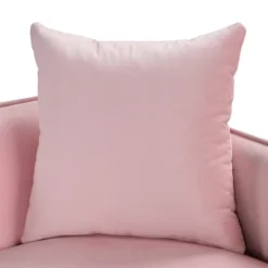 Velvet Upholstered Sofa With Armrest Pockets, 2 Pillows And Golden Metal Legs-ModernLuxe -ModernLuxe GUEST 9854d50f c779 4b32 b619 167690004558