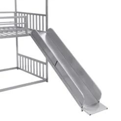 Twin Over Twin Metal Bunk Bed House Bed With Slide And Staircase-ModernLuxe -ModernLuxe GUEST 98924ff3 98ab 4dff 8388 57a8af705500