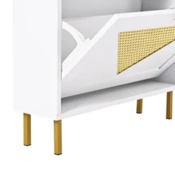 23.6" Rattan Modern Shoe Cabinet With 2 Flap Drawers - ModernLuxe -ModernLuxe GUEST 98993d10 371e 4b6c a9eb 704b43c1de5a