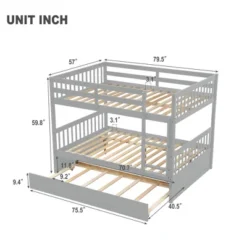 Full Over Full Bunk Bed With Trundle Bed And Ladder-ModernLuxe 9 Full Over Full Bunk Bed With Trundle Bed And Ladder-ModernLuxe -ModernLuxe GUEST 99f2ed18 e194 41ae 8ca1 2ab5687f2660