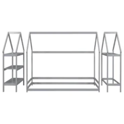 Twin Size House Shape Floor Bed With 2 Detachable Stands - ModernLuxe -ModernLuxe GUEST 9a06db6c fc26 4c17 aef7 2b97eafc232d