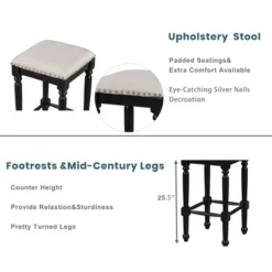 5 PCS Counter Height Wood Dining Table Set, Console Table With Trestle Legs And 4 Stools-ModernLuxe 18 5 PCS Counter Height Wood Dining Table Set, Console Table With Trestle Legs And 4 Stools-ModernLuxe -ModernLuxe GUEST 9a8b9f23 c407 4aa5 964b 6e1f831217c1