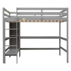 Full Size Loft Bed With Multifunction Shelves And Under-Bed Desk - ModernLuxe -ModernLuxe GUEST 9b2d74e5 a2ab 4229 bf4f 1776409d36ed