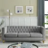 Living Room Modern Velvet Sofa With Button Tufted Square Arms And Metal Legs - ModernLuxe 1 Living Room Modern Velvet Sofa With Button Tufted Square Arms And Metal Legs - ModernLuxe -ModernLuxe GUEST 9bea1406 7e09 4e5e 952c bf28dee8ed36