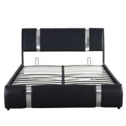 Upholstered Faux Leather Platform Bed With A Hydraulic Storage System-ModernLuxe -ModernLuxe GUEST 9c997a47 8e4c 4d64 bd70 8d8ae657d5b7