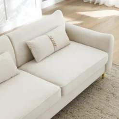 80.3" Modern Velvet Tufted Sofa With 2 Pillows And Gold Legs - ModernLuxe -ModernLuxe GUEST 9ca2f05f 1a91 40b3 848b 131c6c5d8ce6