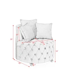 Button Tufted Living Room Upholstered Swivel Chair With Movable Wheels And 3 Pillows - ModernLuxe 14 Button Tufted Living Room Upholstered Swivel Chair With Movable Wheels And 3 Pillows - ModernLuxe -ModernLuxe GUEST 9d2efc58 b410 40b4 9a45 55d4cf0878dd