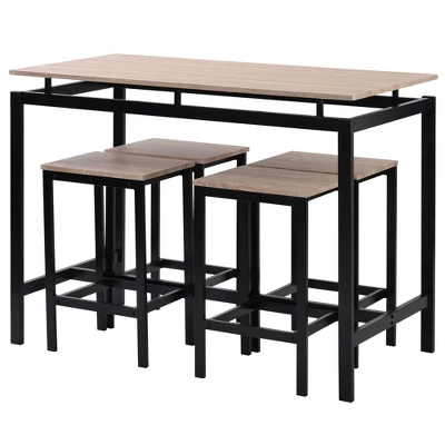 Modernluxe 5-Piece Kitchen Counter Height Table Set With 4 Chairs-Industrial 4 Modernluxe 5-Piece Kitchen Counter Height Table Set With 4 Chairs-Industrial - Image 2