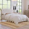 Upholstered Linen Platform Bed Frame With Curved Tufted Headboard Beige-ModernLuxe -ModernLuxe GUEST 9dfa46f5 acfe 413b 8071 50645ab93b9e