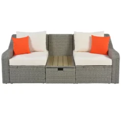 3-Piece Patio Wicker Sofa Set With Cushions, Pillows, Ottomans And Lift Top Coffee Table-ModernLuxe -ModernLuxe GUEST 9e0d7df2 0507 4b42 9c79 ccf26dba2d40