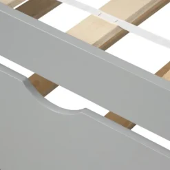 Twin Over Twin Wood Bunk Bed With Safety Rail And Movable Trundle-ModernLuxe -ModernLuxe GUEST 9e4aa01a a721 4ea1 8a26 d8407b8ded6e