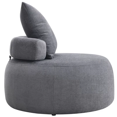 Modern Chenille Accent Reading Chair, High-Stretch Round Lounge Sofa-ModernLuxe 10 Modern Chenille Accent Reading Chair, High-Stretch Round Lounge Sofa-ModernLuxe - Image 8