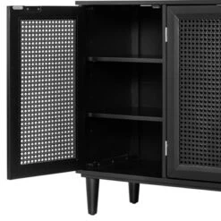 60" Generous Storage Sideboard With Faux Rattan Door - ModernLuxe -ModernLuxe GUEST 9e656f64 73e5 48f5 9800 babd7d610235