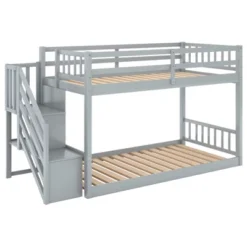 Twin Over Twin Bunk Bed With Storage Ladder - ModernLuxe -ModernLuxe GUEST 9e9378a7 c404 46e3 a81b 5c53611f8bf5