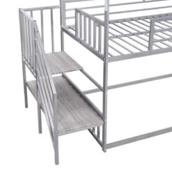 Twin Over Twin Metal Bunk Bed House Bed With Slide And Staircase-ModernLuxe -ModernLuxe GUEST 9f480335 40d7 40a4 acd7 fe00345cefa3