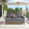 Outdoor Adjustable Loveseat Sofa With Armrests And Storage Space For Patio, Pool And Balcony Etc - ModernLuxe -ModernLuxe GUEST 9f6bf595 614c 402c a919 2fc9eb481c7a