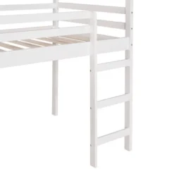 Twin Size House Shape Loft Bed With Slides, White - ModernLuxe -ModernLuxe GUEST 9fc13096 810d 4758 b5d6 6ec4cf175c74