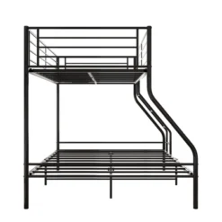 Twin-Over-Full Metal Bunk Bed With Ladder And Enhanced Upper-Level Guardrail, Black-ModernLuxe -ModernLuxe GUEST 9ffc532d 1645 4986 a534 8c741e44ad2a
