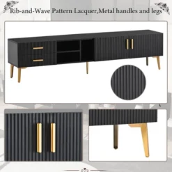 Modern TV Stand For TVs Up To 77'' With 5 Champagne Legs-ModernLuxe -ModernLuxe GUEST a0b2bcf0 1b3f 4690 b135 8e76b8b2fce1