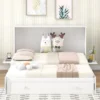 Queen Size Mobile Murphy Bed With Drawer And Little Shelves On Each Side, White - ModernLuxe -ModernLuxe GUEST a0e3c746 fdbe 4ae1 813e f21b305a4b38