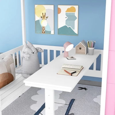 Full-Over-Full Bunk Bed With Changeable Table, Separable Bunk Bed Turn Into Upper Bed And Down Desk-ModernLuxe 4 Full-Over-Full Bunk Bed With Changeable Table, Separable Bunk Bed Turn Into Upper Bed And Down Desk-ModernLuxe - Image 2