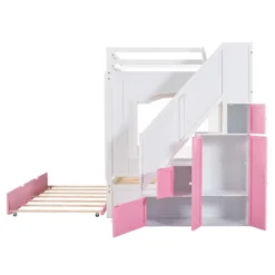 Full Over Full Bunk Bed With Trundle, Stairs, Ladders And Storage Cabinet-ModernLuxe -ModernLuxe GUEST a1380fe8 c1be 44fd 8433 7c90651a654b