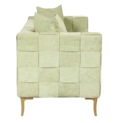 80.5" Modern Upholstered Sofa With Golden Metal Legs And 4 Pillows-ModernLuxe -ModernLuxe GUEST a141f5c7 5cdc 416b 8a57 386f2acbc063