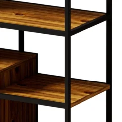 Multipurpose Bookshelf Storage Rack With Closed Storage Cabinets, Black + Brown - ModernLuxe -ModernLuxe GUEST a2139e4f 5976 4a01 be4f 4a1d1c8fcdb5