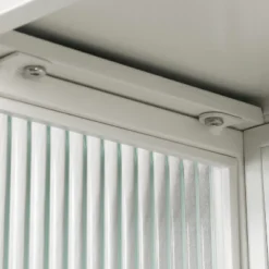 23.62" Glass Door Wall Cabinet With 2-Tier Enclosed Storage, Open Shelves And Towel Rack, White - ModernLuxe -ModernLuxe GUEST a31fd3f1 3588 4d0a 9204 1c96c98b1088