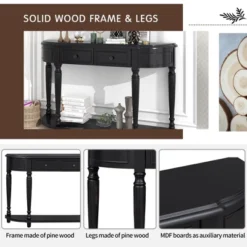 Retro Circular Curved Design Wooden Console Table With Open Style Shelf And Two Top Drawers-ModernLuxe 18 Retro Circular Curved Design Wooden Console Table With Open Style Shelf And Two Top Drawers-ModernLuxe -ModernLuxe GUEST a39c7330 a9b7 40f9 9b1b 7017f9a2c984