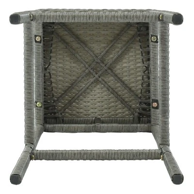 5-Piece Patio Rattan Dining Table Set , Counter Height PE Wicker Square Table Set With Storage Shelf And 4 Padded Stools, Gray-ModernLuxe 12 5-Piece Patio Rattan Dining Table Set , Counter Height PE Wicker Square Table Set With Storage Shelf And 4 Padded Stools, Gray-ModernLuxe - Image 11