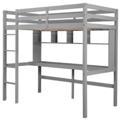 Twin Size Loft Bed With Desk, Shelves, And Ladder-ModernLuxe -ModernLuxe GUEST a3f09262 0462 4e16 aa53 3f98db054b0e