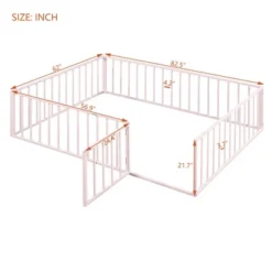 Queen/Full/Twin Size Metal Floor Bed Frame With Fence And Door-ModernLuxe -ModernLuxe GUEST a43e9e76 7540 4338 8719 6c3057fb61ea