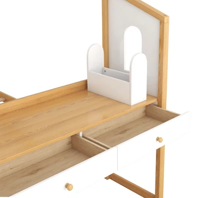 Full Size Platform Bed With Built-in Desk, Two Drawers And Individual Pen Storage - ModernLuxe 13 Full Size Platform Bed With Built-in Desk, Two Drawers And Individual Pen Storage - ModernLuxe - Image 11