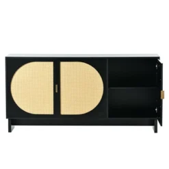 Modern Storage Cabinet With Rattan Door And Adjustable Shelves, Accent Cabinet Buffet Cabinet For Living Room-ModernLuxe -ModernLuxe GUEST a4d34938 d509 4b52 9d66 3bae90b6a1e3