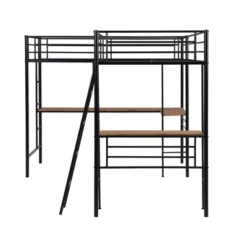 Metal Twin Size Loft Bed With Two Built-in Desks, Black - ModernLuxe 21 Metal Twin Size Loft Bed With Two Built-in Desks, Black - ModernLuxe -ModernLuxe GUEST a53ca903 0631 4e86 8cbf 44bc776d722a