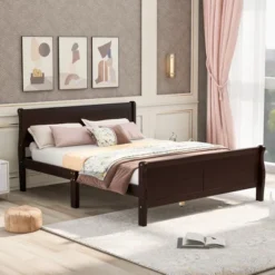 Full Size Wood Platform Bed With Headboard And Wooden Slat Support-ModernLuxe -ModernLuxe GUEST a5480170 8d1e 4759 8403 b8d51f96e454