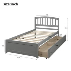 Twin Wood Platform Storage Bed Frame With Headboard And Two Drawers-ModernLuxe -ModernLuxe GUEST a5839ea7 1598 43f6 9a52 a63de136b1b4