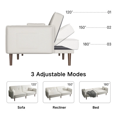 Convertible Futon Sofa Bed With Wooden Legs - ModernLuxe 6 Convertible Futon Sofa Bed With Wooden Legs - ModernLuxe - Image 4
