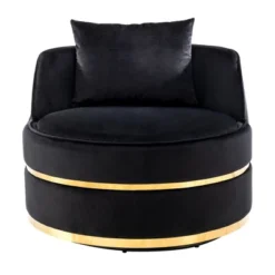 360 Degree Swivel Accent Chair, Velvet Upholstered Barrel Chair With Cushion-ModernLuxe -ModernLuxe GUEST a6536d52 c5e2 41fa b51c c348955a965c