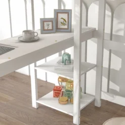 Wooden Loft Bed With Ladder, Desk And Shelves-ModernLuxe -ModernLuxe GUEST a6fc4b29 1428 4ff1 89c9 2d80111218a0