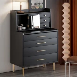 Vanity Makeup Table With Mirror, Storage Dresser With 7 Drawers-ModernLuxe -ModernLuxe GUEST a715427f 2aec 4dd1 a51d ab9f9abe1ec9