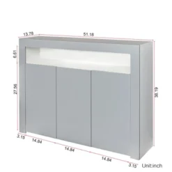 Modern Wooden Sideboard With LED Lights And 3 Doors For Living Room, Kitchen Or Hallway - ModernLuxe -ModernLuxe GUEST a7181908 73a6 45fe a6ae 64502df0f652