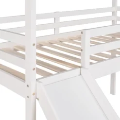 Twin Size House Shape Loft Bed With Slides, White - ModernLuxe -ModernLuxe GUEST a72b06f6 3af6 4b5c 9519 79059c883805