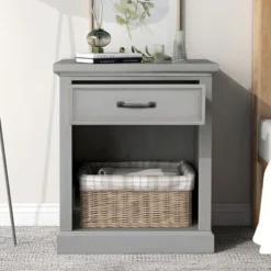 Modern Wooden Nightstand With Drawers Storage - ModernLuxe